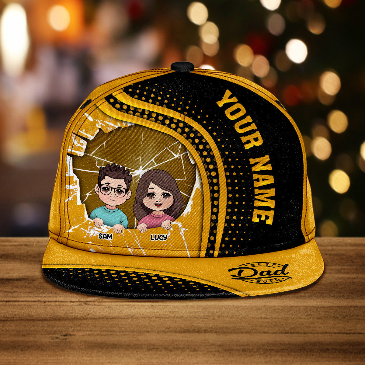 Bester Papa aller Zeiten – Personalisierte Vater-Snapback-Kappe