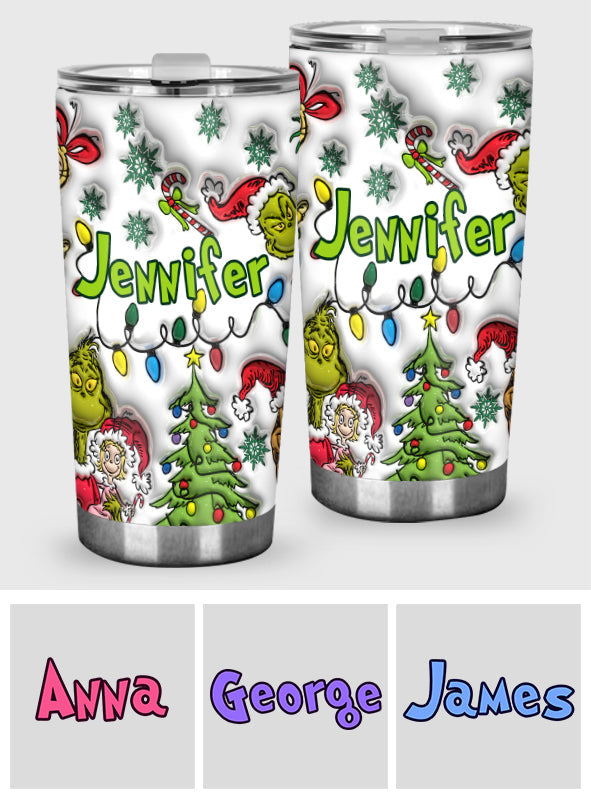 Joyeux Grinchmas - Gobelet de Noël personnalisé avec étole