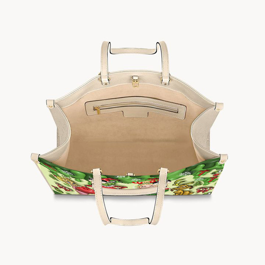 Frohe Weihnachten – Personalisierte Stola, Weihnachtshandtasche aus Leder