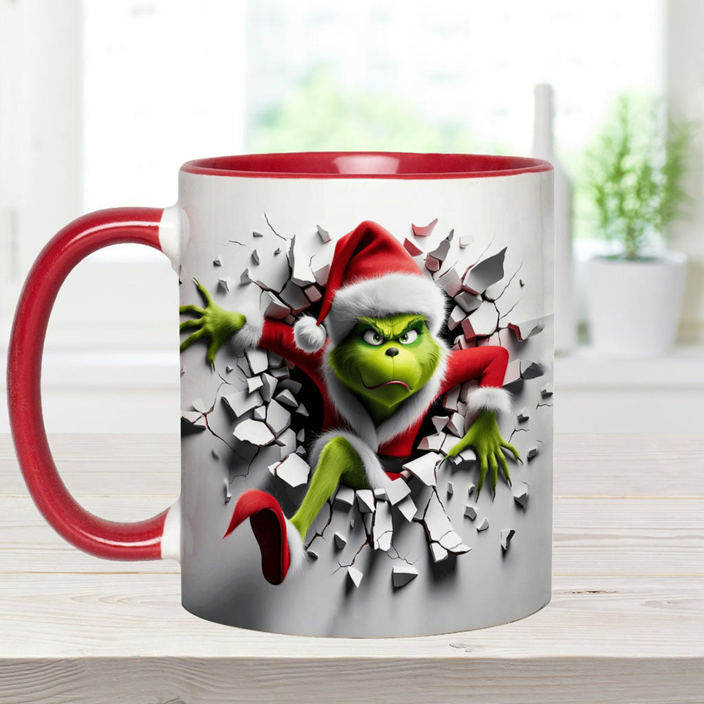 Grincheux à l'intérieur - Mug personnalisé avec étole de Noël