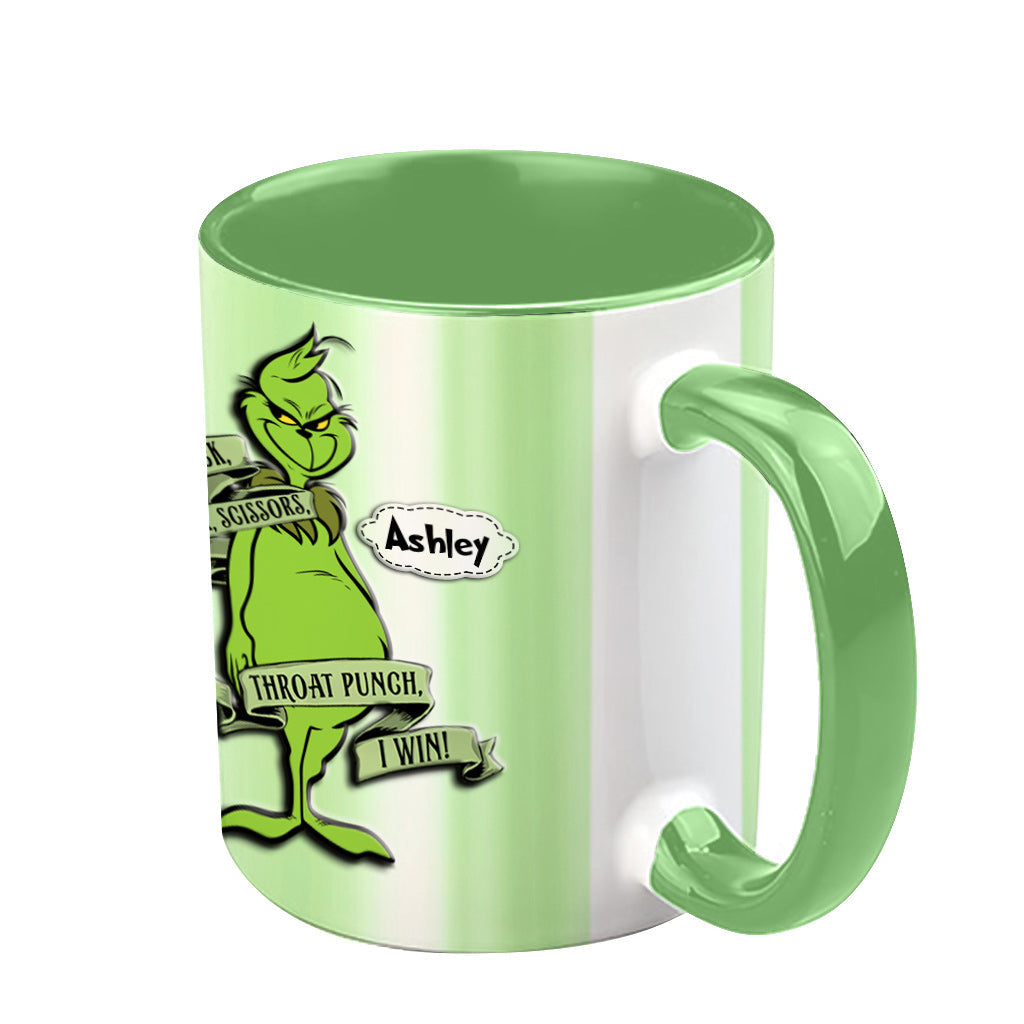 Rock Paper Throat Punch - Personalized Stole Christmas Accent Mug