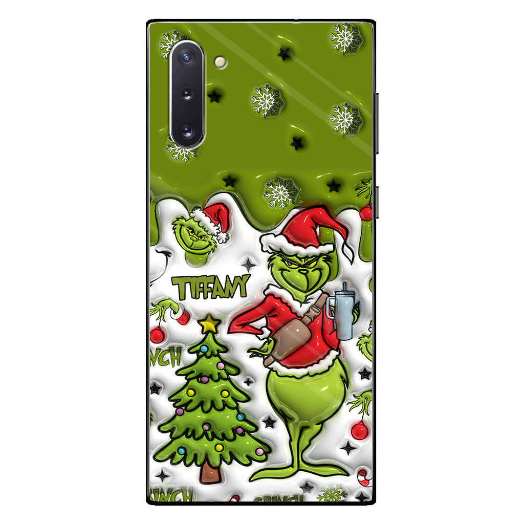 Joyeux Grinchmas - Coque de téléphone personnalisée avec étole de Noël