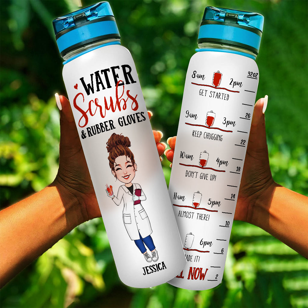 Gourde jetable personnalisée pour infirmière avec suivi de l'hydratation