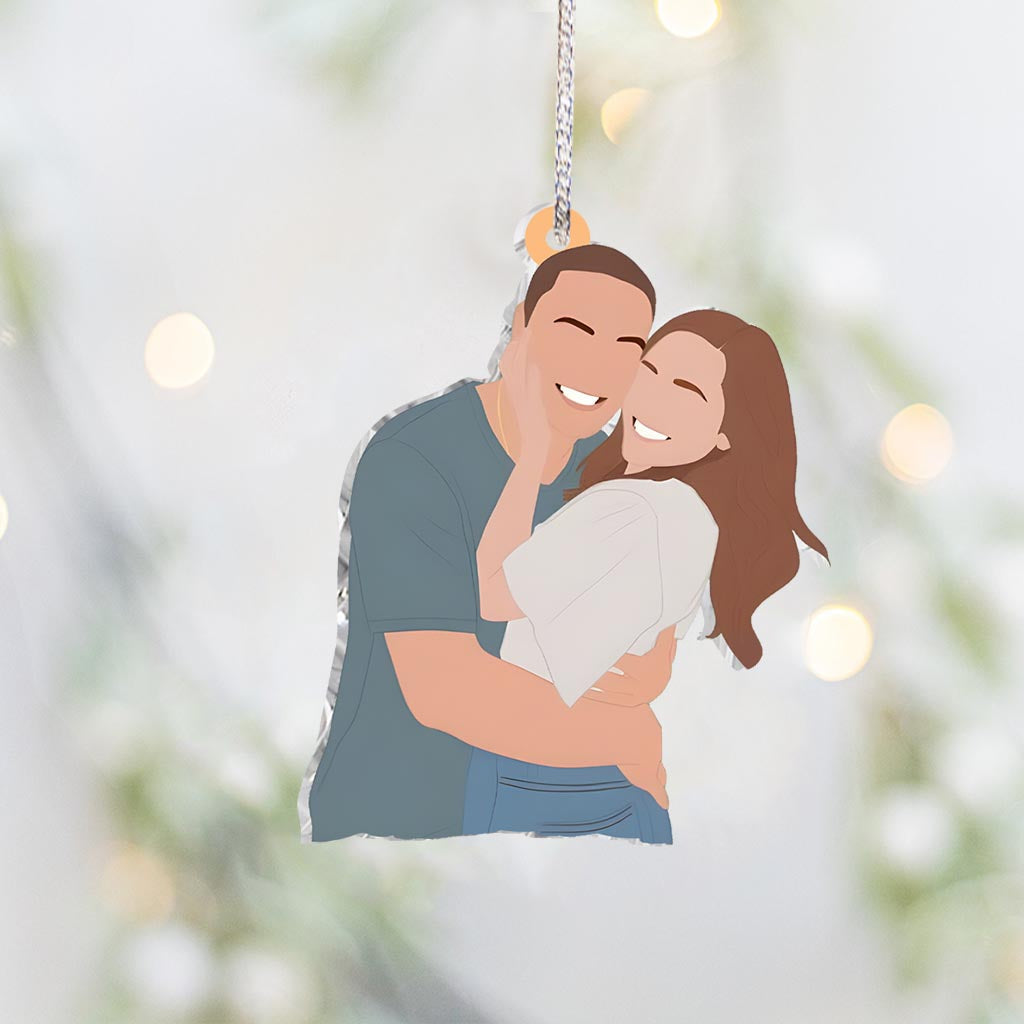 Custom Faceless Portrait Illustration - Personalized Family Ornament