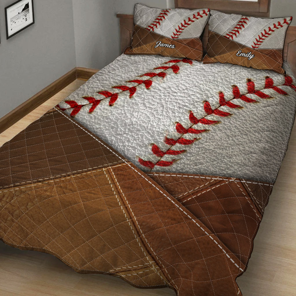 Meinen Traum leben – Personalisiertes Baseball-Bettdecken-Set