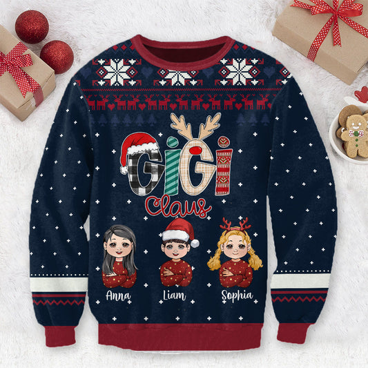 Gigi Claus - Personalisierter Oma-Hässlicher-Pullover