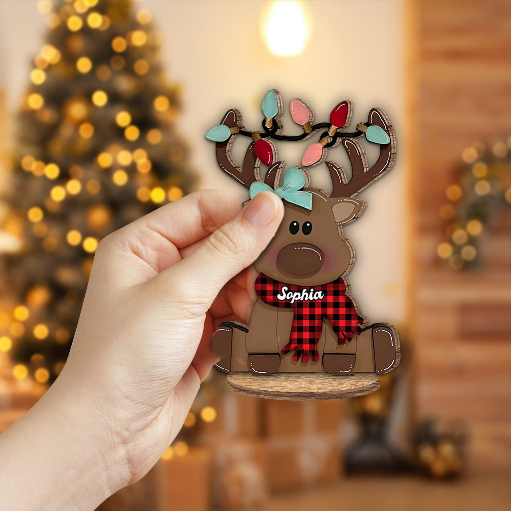 Merry Christmas - Personalized Family Freestanding Wood Plaque