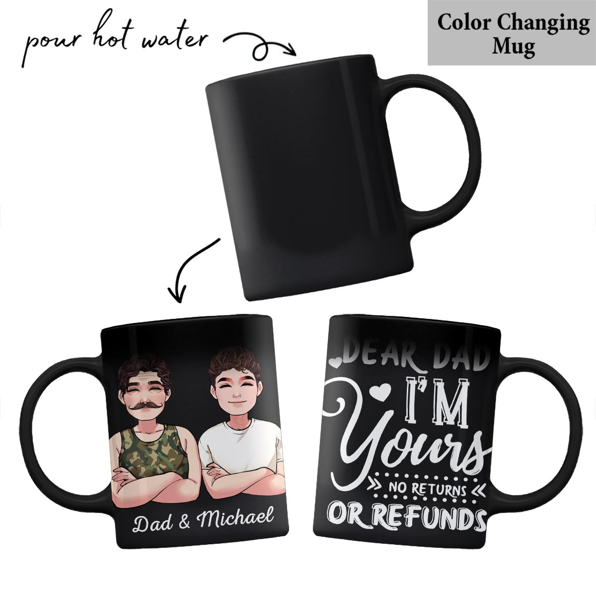 Liebe Mama, lieber Papa, ich gehöre euch – Geschenk für Mama und Papa – personalisierte Tasse