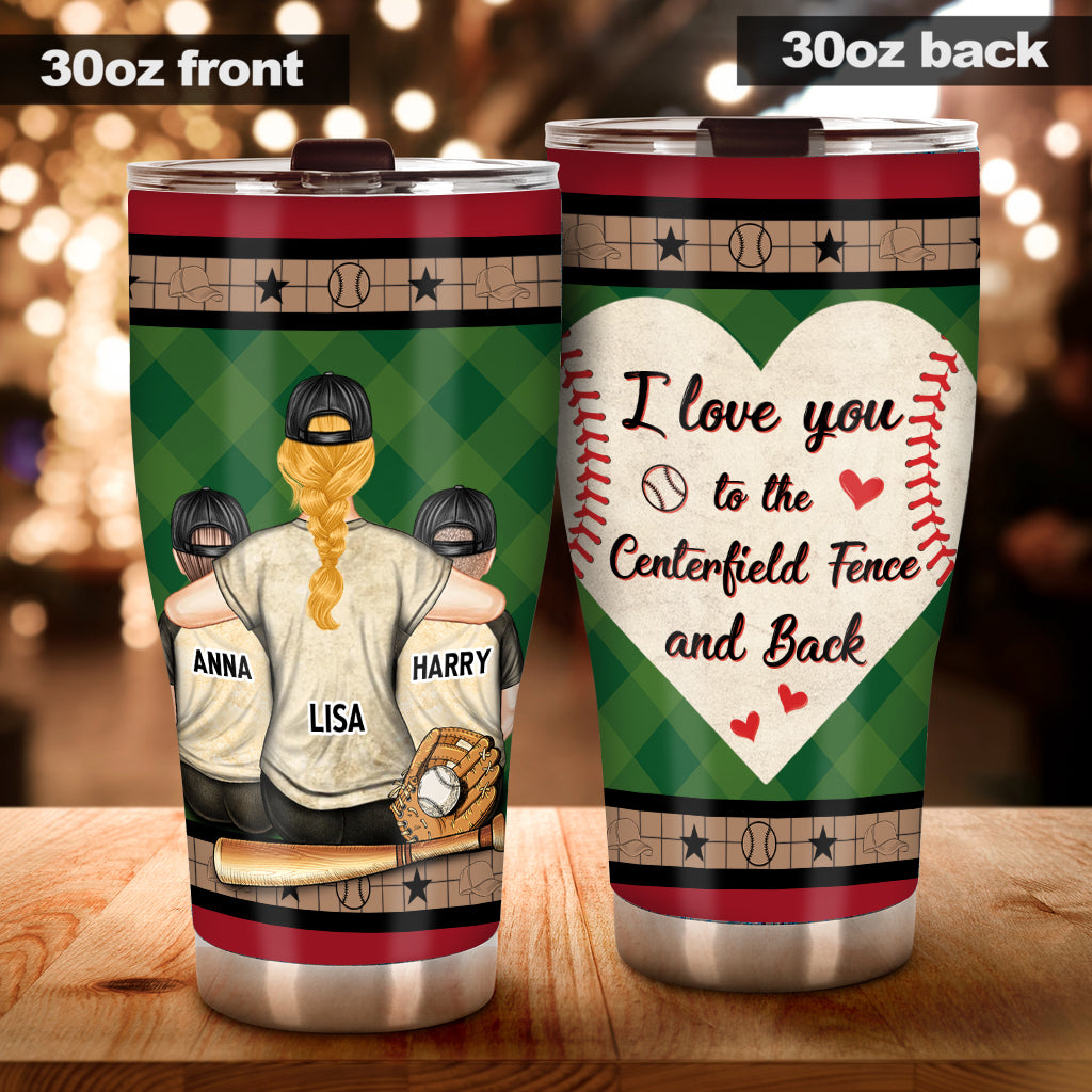 Mon cœur est sur ce terrain - Gobelet isotherme de baseball personnalisé