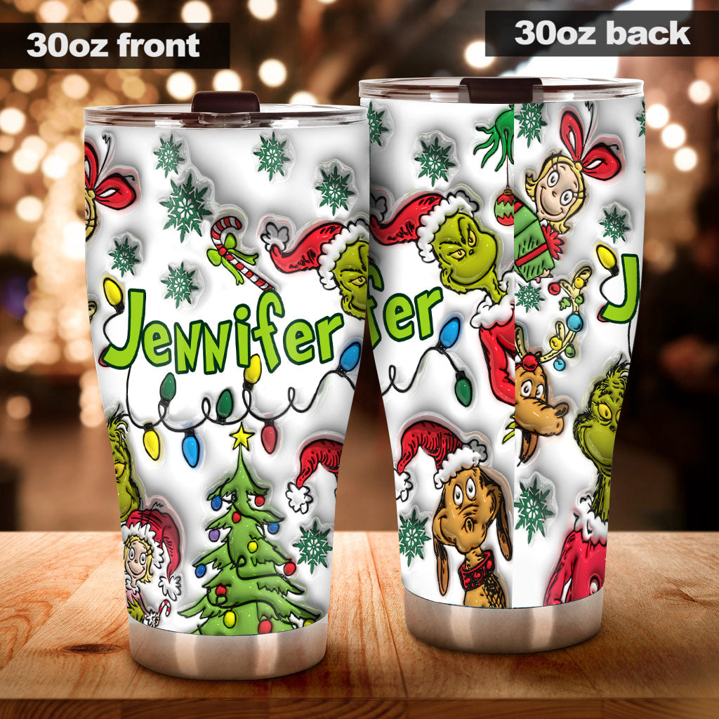 Joyeux Grinchmas - Gobelet de Noël personnalisé avec étole