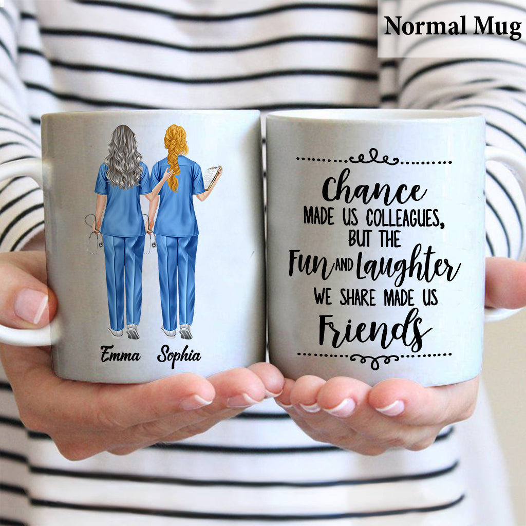 Der Spaß und das Lachen, die wir teilen – personalisierte Krankenschwester-Tasse