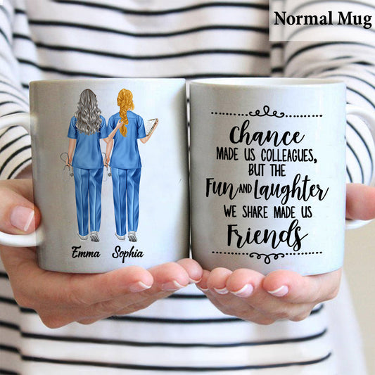 Der Spaß und das Lachen, die wir teilen – personalisierte Krankenschwester-Tasse