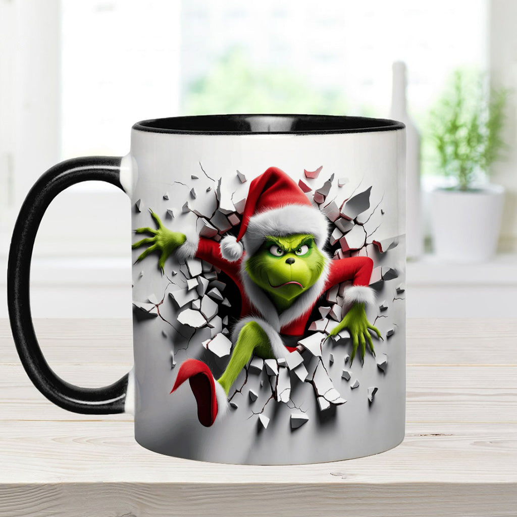 Grincheux à l'intérieur - Mug personnalisé avec étole de Noël