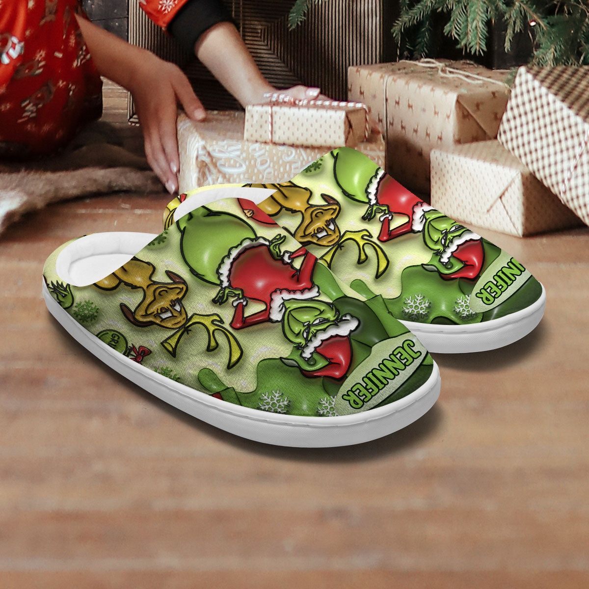 Merry Grinchmas - Personalized Stole Christmas Slippers