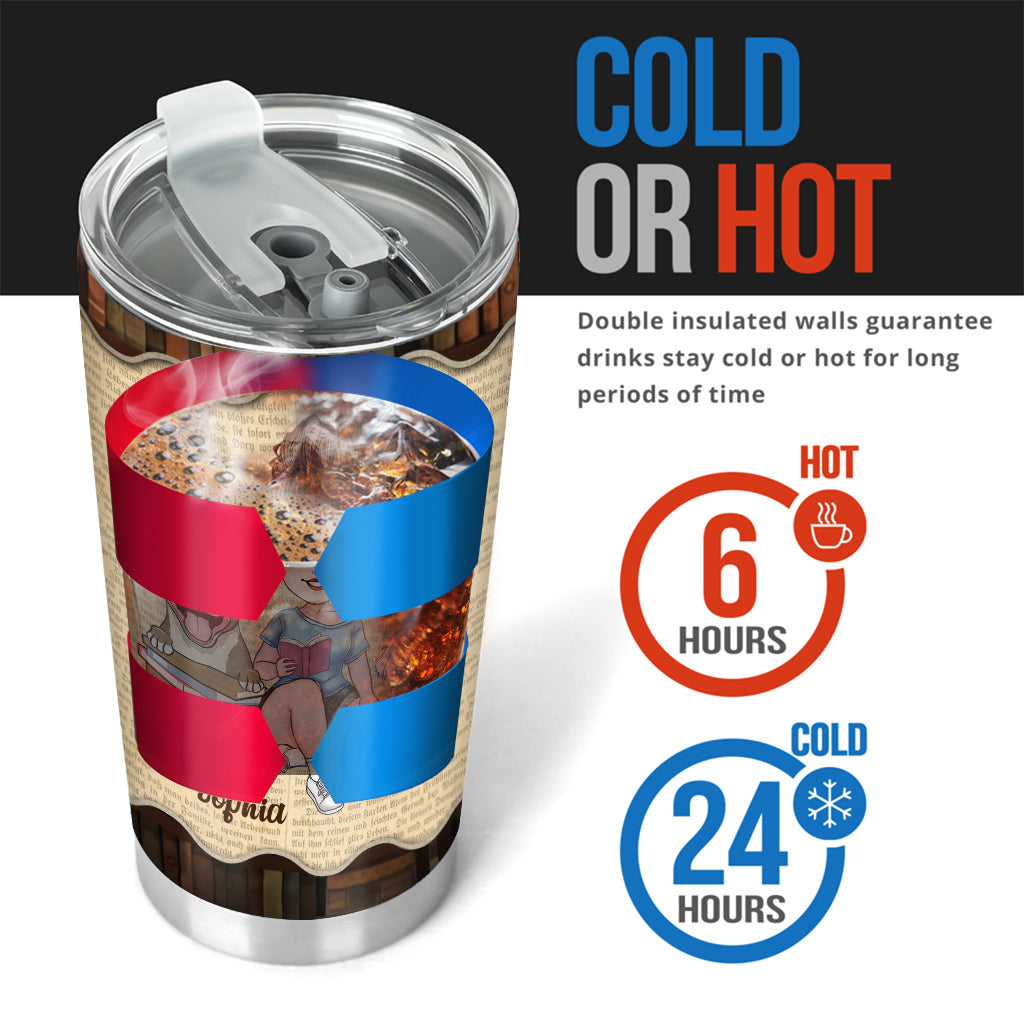 Just A Girl Who Loves Book And Dogs - Personalized Book Tumbler