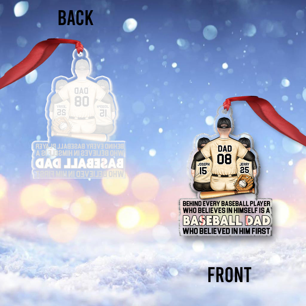 Behind Every Baseball Player - Personalized Baseball Transparent Ornament