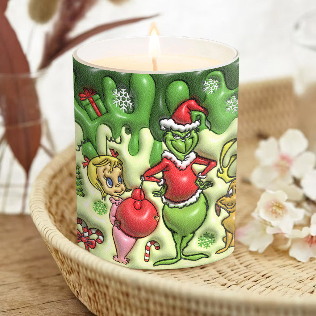 Frohe Weihnachten – Personalisierte Weihnachtskerze im Stola-Design mit Holzdeckel