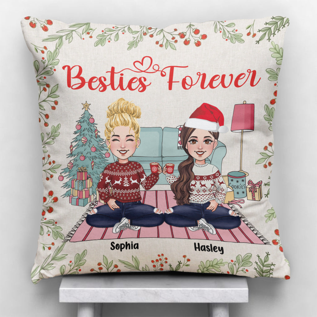 Meilleures amies pour toujours - Coussin décoratif personnalisé pour meilleures amies