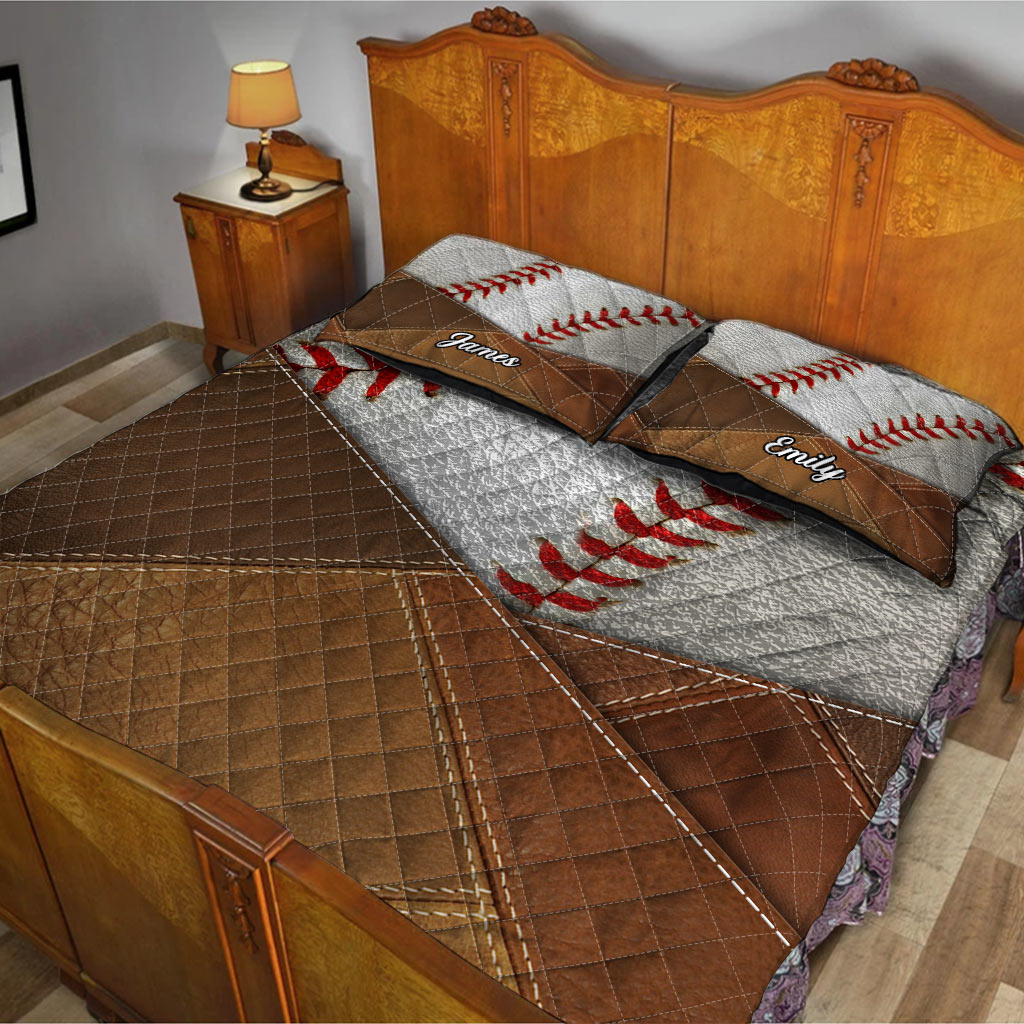 Meinen Traum leben – Personalisiertes Baseball-Bettdecken-Set