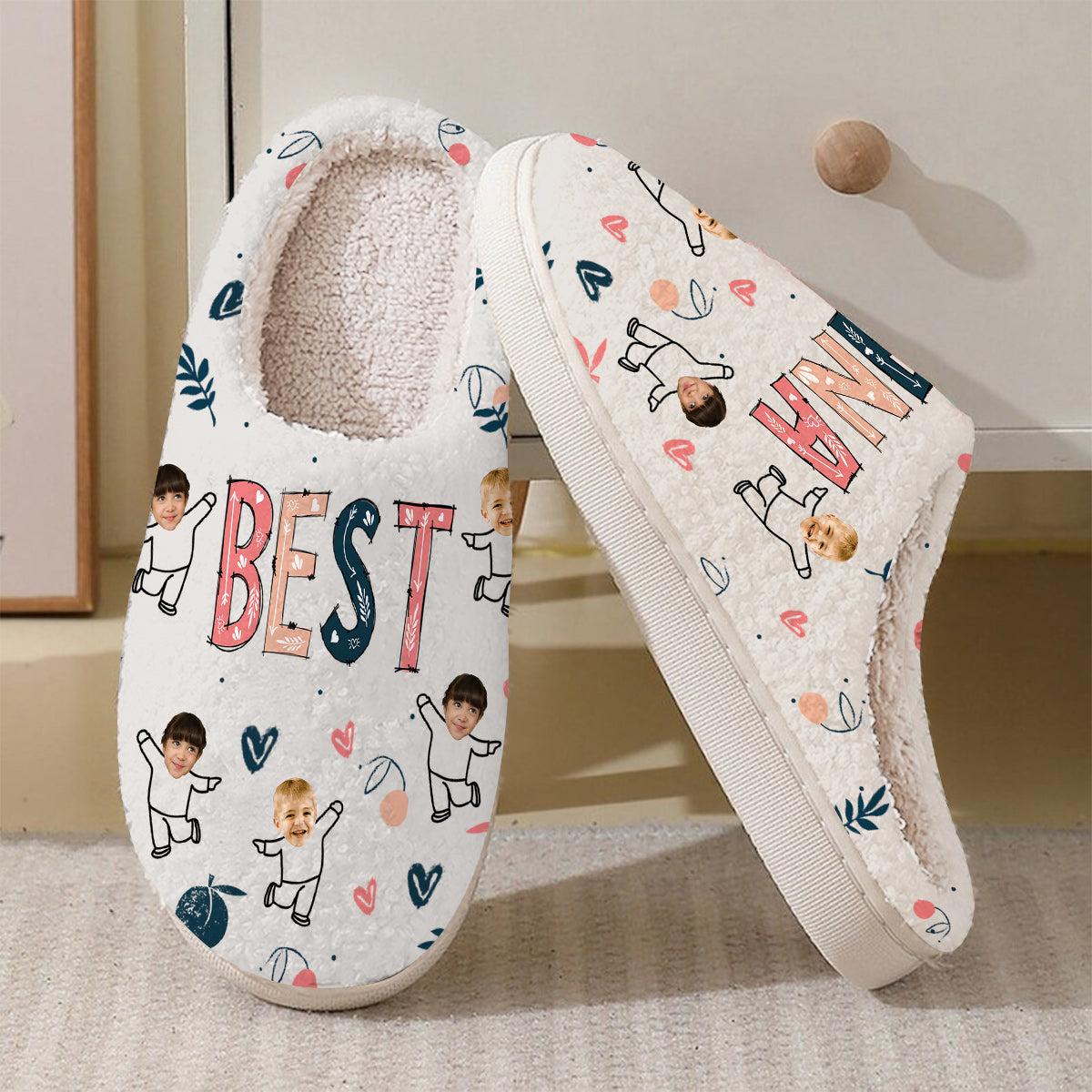 Beste Oma/Nana/Mutter/Mama – Personalisierte Oma-Hausschuhe