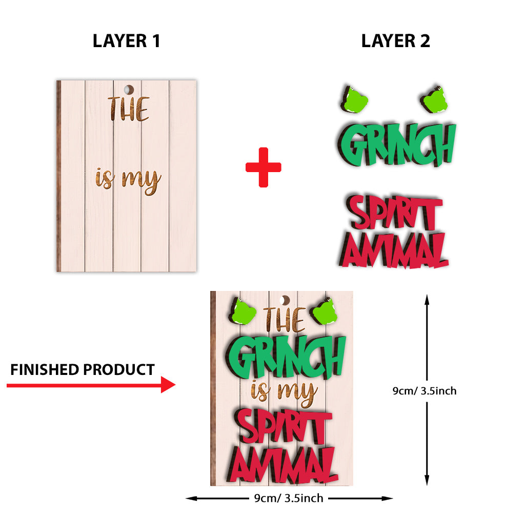 My Spirit Animal - Personalized Stole Christmas 2 Layered Wooden Ornament