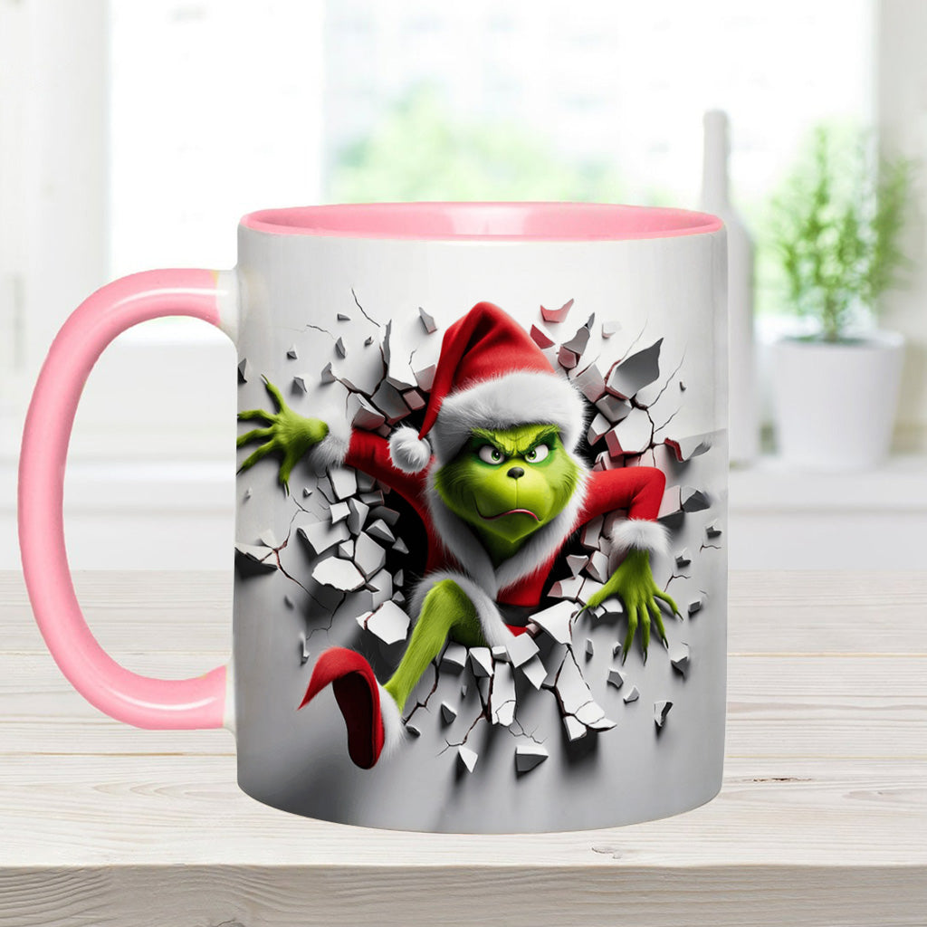 Grincheux à l'intérieur - Mug personnalisé avec étole de Noël