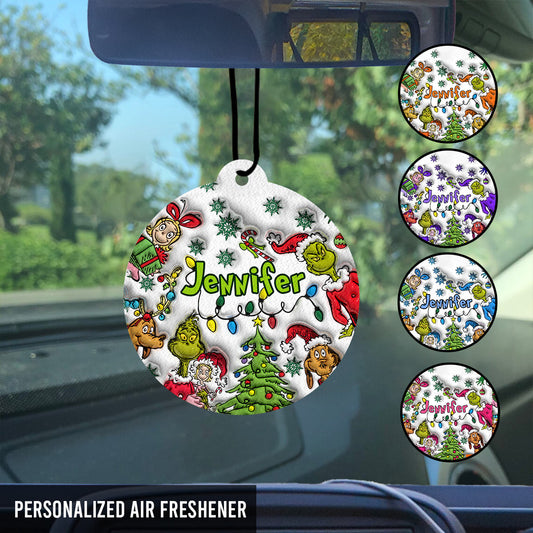Merry Christmas - Personalized Stole Christmas Circle Air Freshener