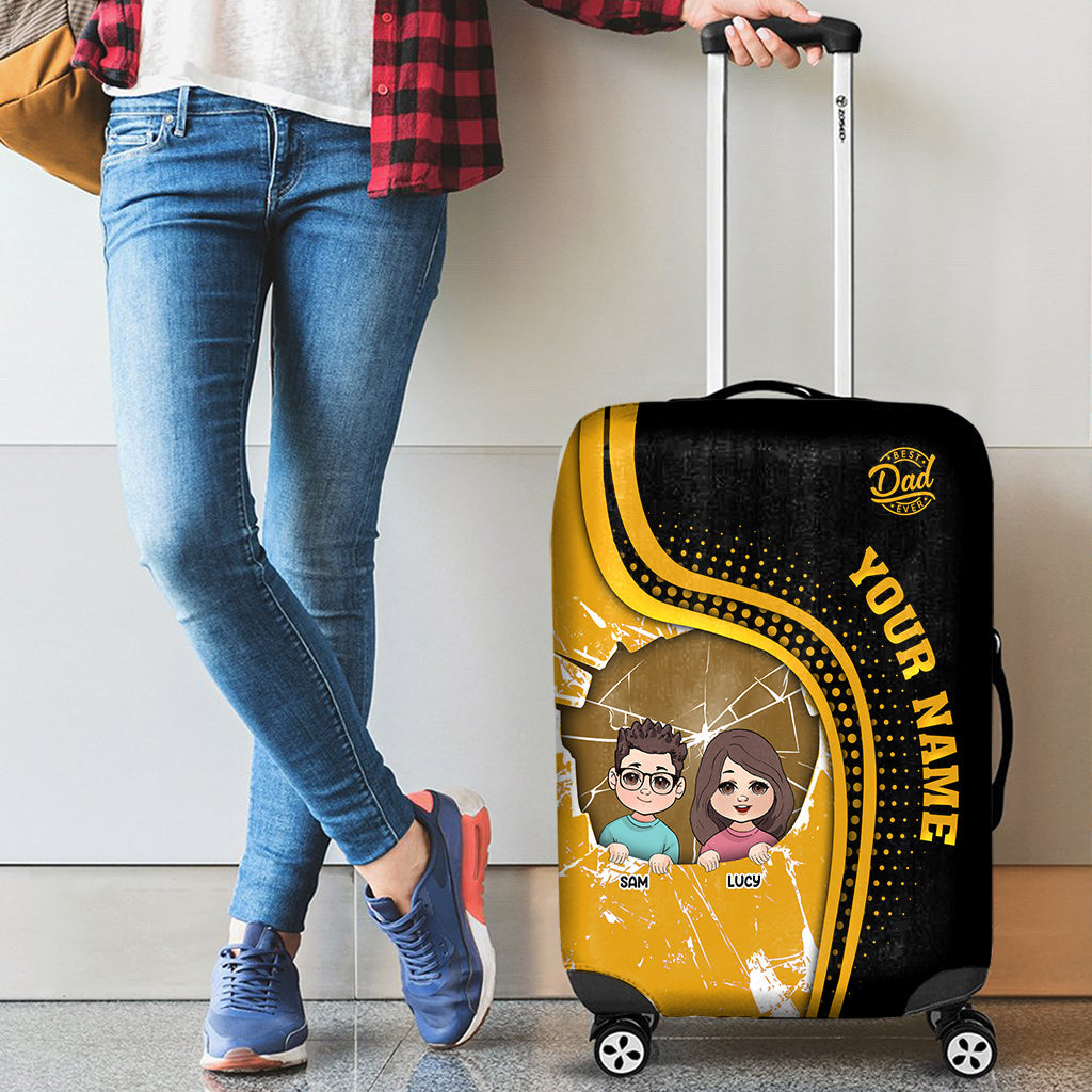 Best Dad Ever - Personalized Father Luggage Cover