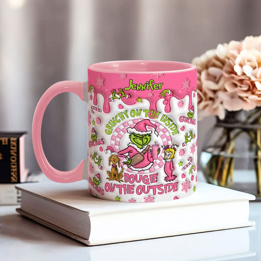 Grinchy On The Inside - Personalized Stole Christmas Accent Mug