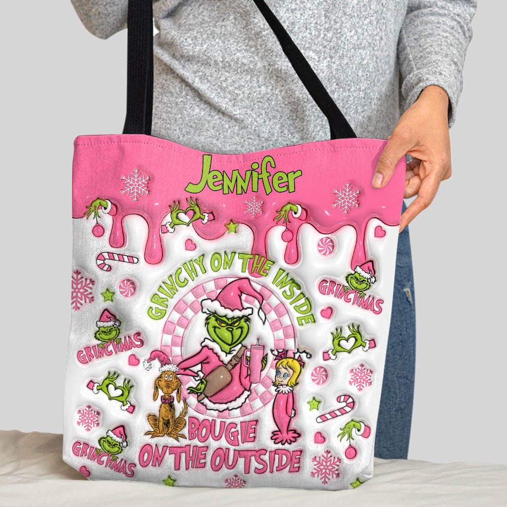 Grinchy On The Inside - Personalisierte Stola Weihnachtstasche