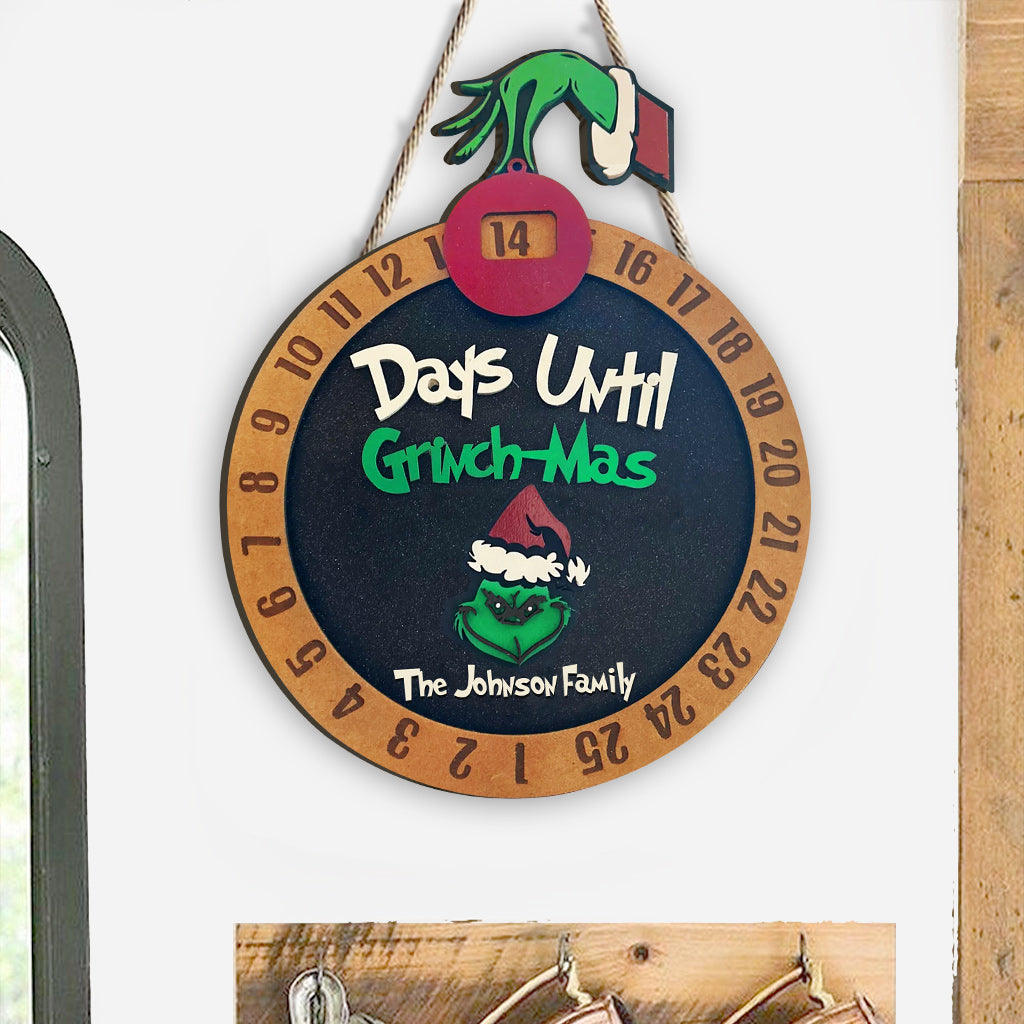 Days Until Christmas - Personalized Stole Christmas Christmas Countdown Wood Sign 1