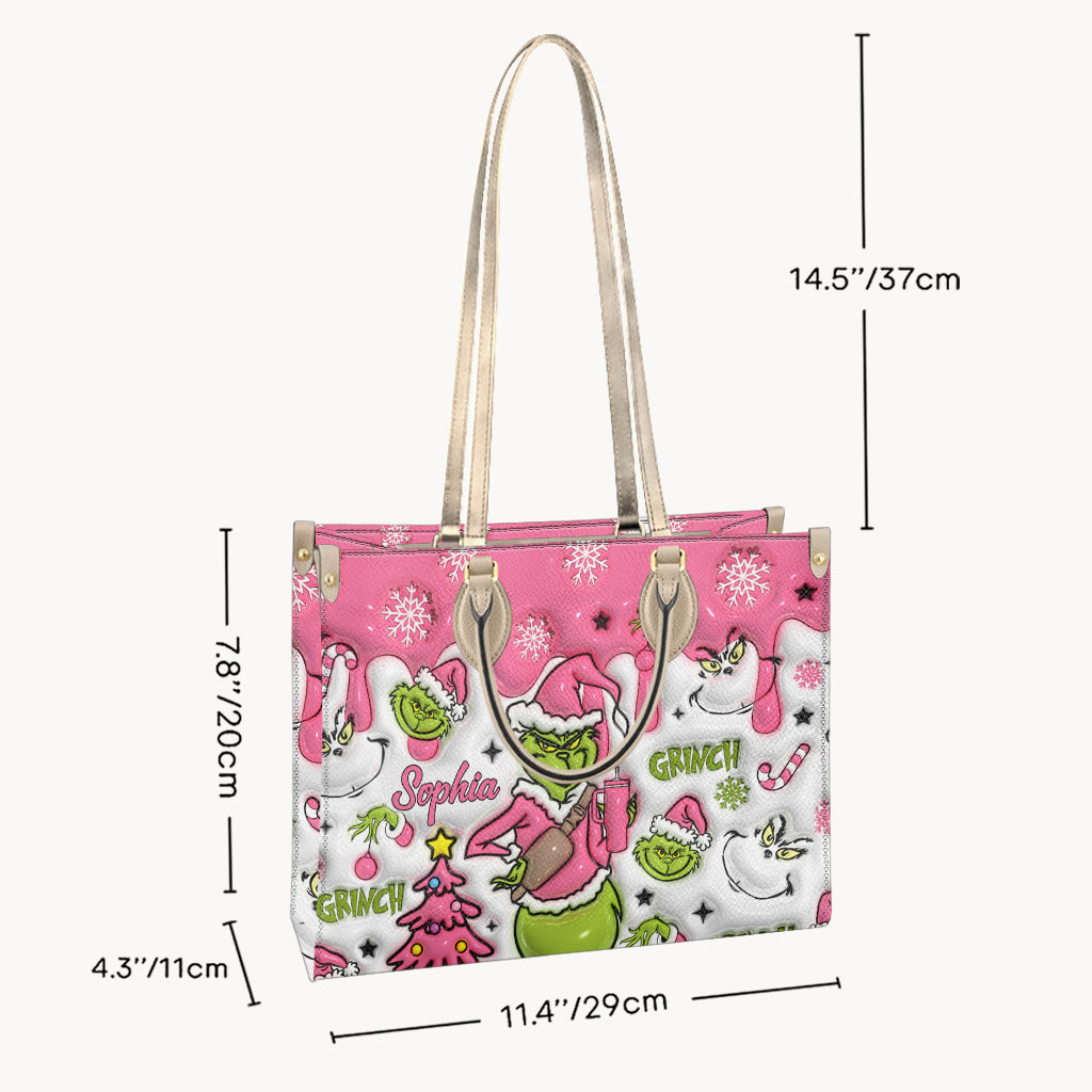 Personalisierte Lederhandtasche mit beliebigem Namen