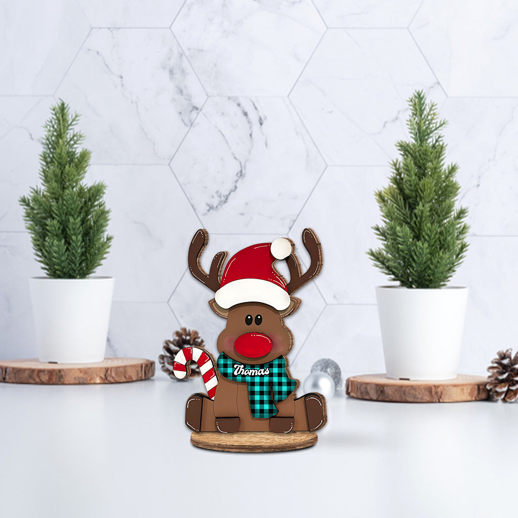 Merry Christmas - Personalized Family Freestanding Wood Plaque