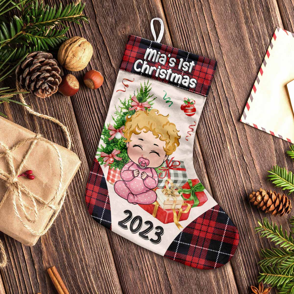 Mon premier Noël - Chaussettes de Noël personnalisées pour toute la famille