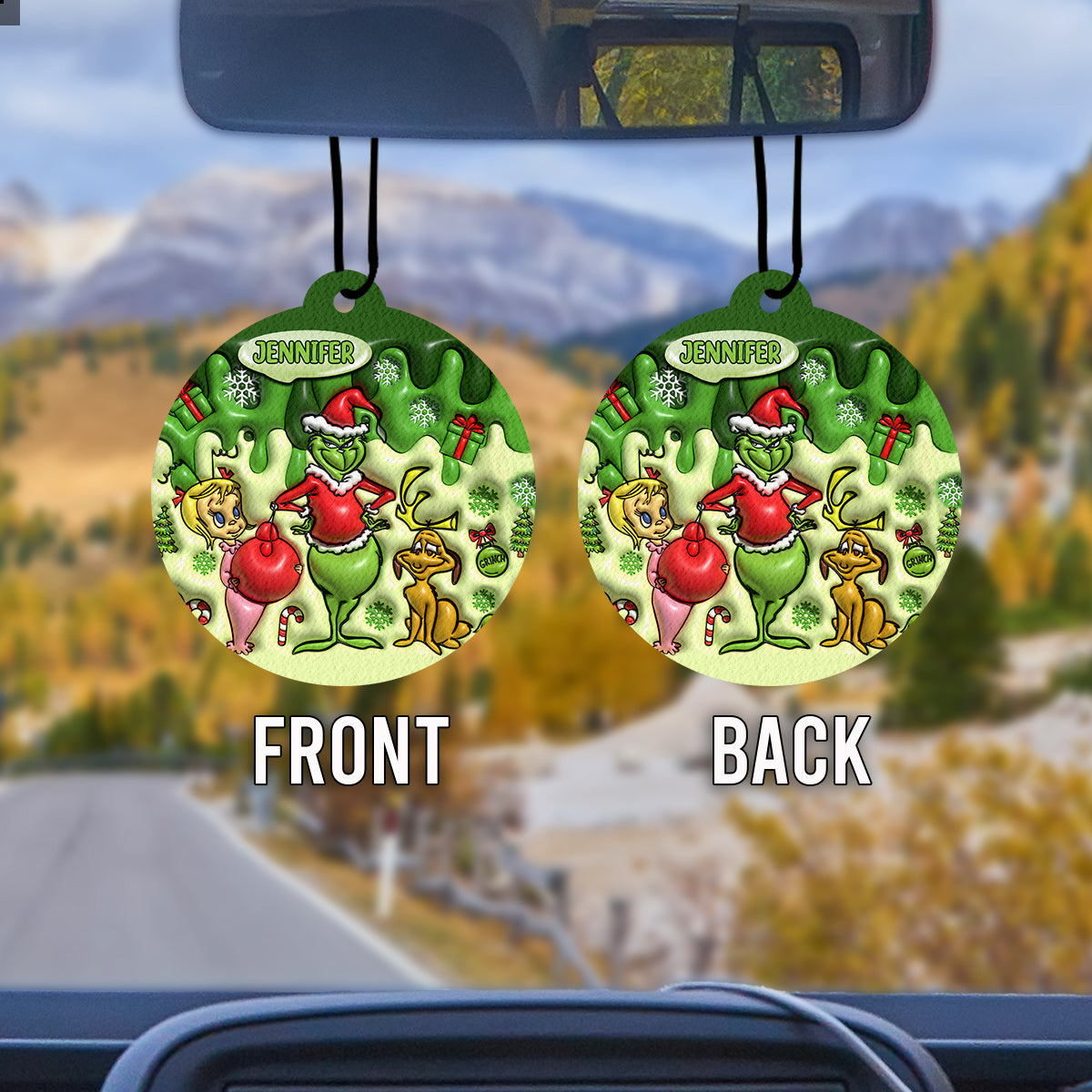 Merry Christmas - Personalized Stole Christmas Circle Air Freshener