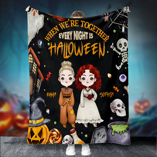 Wenn wir zusammen sind, ist jede Nacht Halloween – Personalisierte Freundschaftsdecke