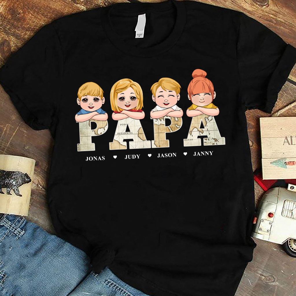 Vintage-Kartentitel – Personalisiertes Vater-T-Shirt & Hoodie