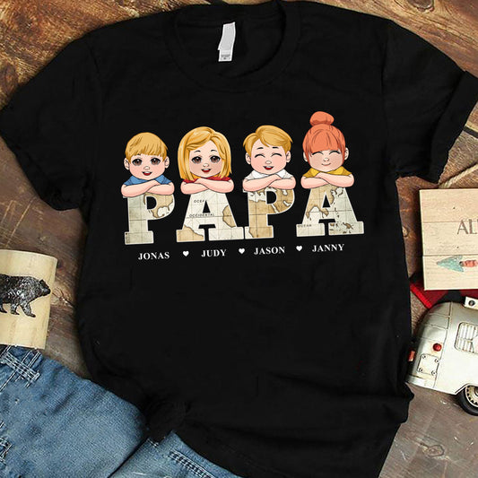 Vintage-Kartentitel – Personalisiertes Vater-T-Shirt & Hoodie