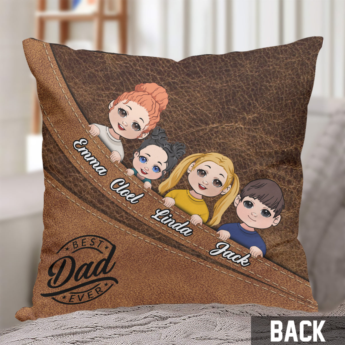 Bestes Papa/Oma/Opa/Mama aller Zeiten – Personalisiertes Vater-Kissen