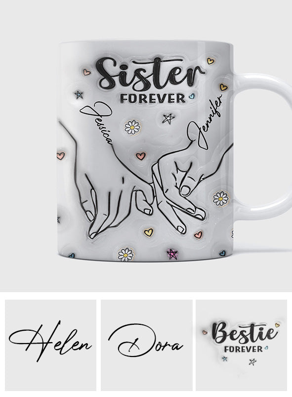 Für immer meine Schwester – Personalisierte Tasse für die beste Freundin