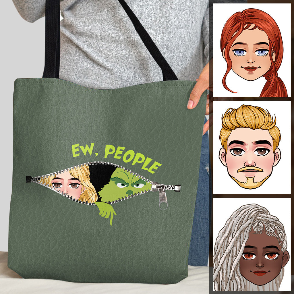 Sac fourre-tout de Noël personnalisé Ew People Green Mischief -