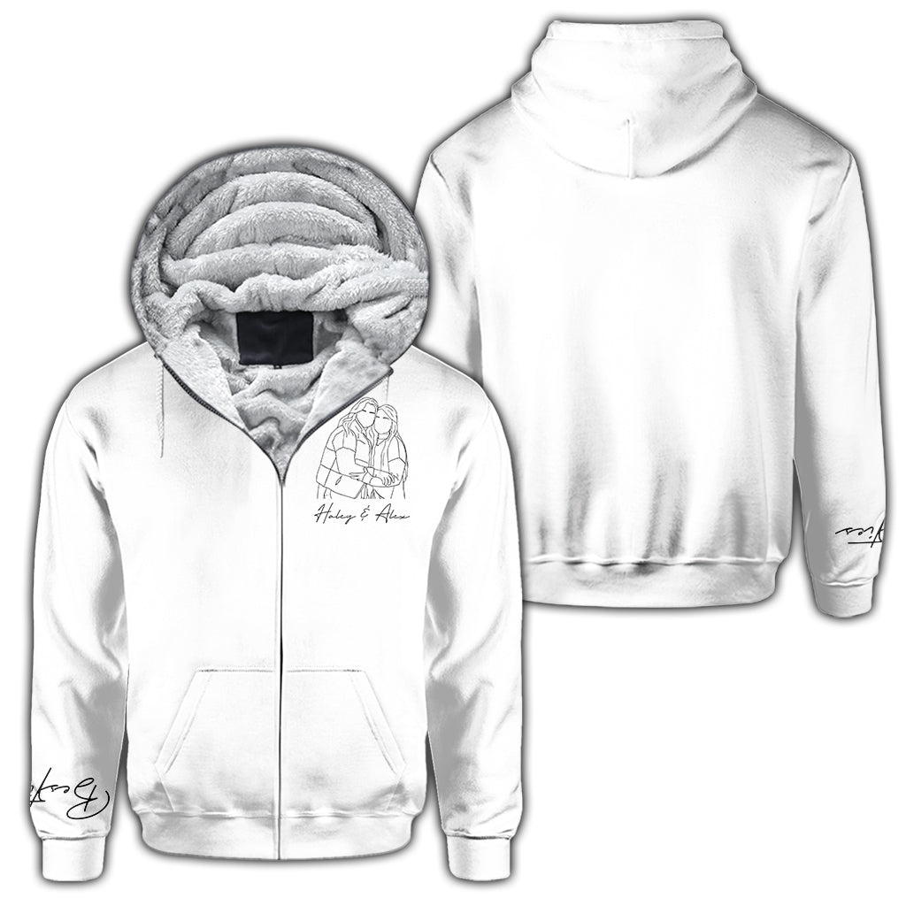 Besties Line Art - Personalized Bestie All Over Shirt