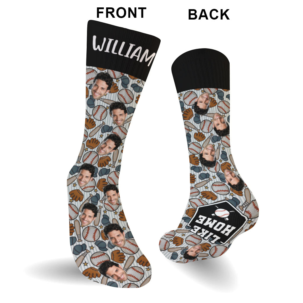 Zuhause ist es am schönsten – personalisierte Baseballsocken
