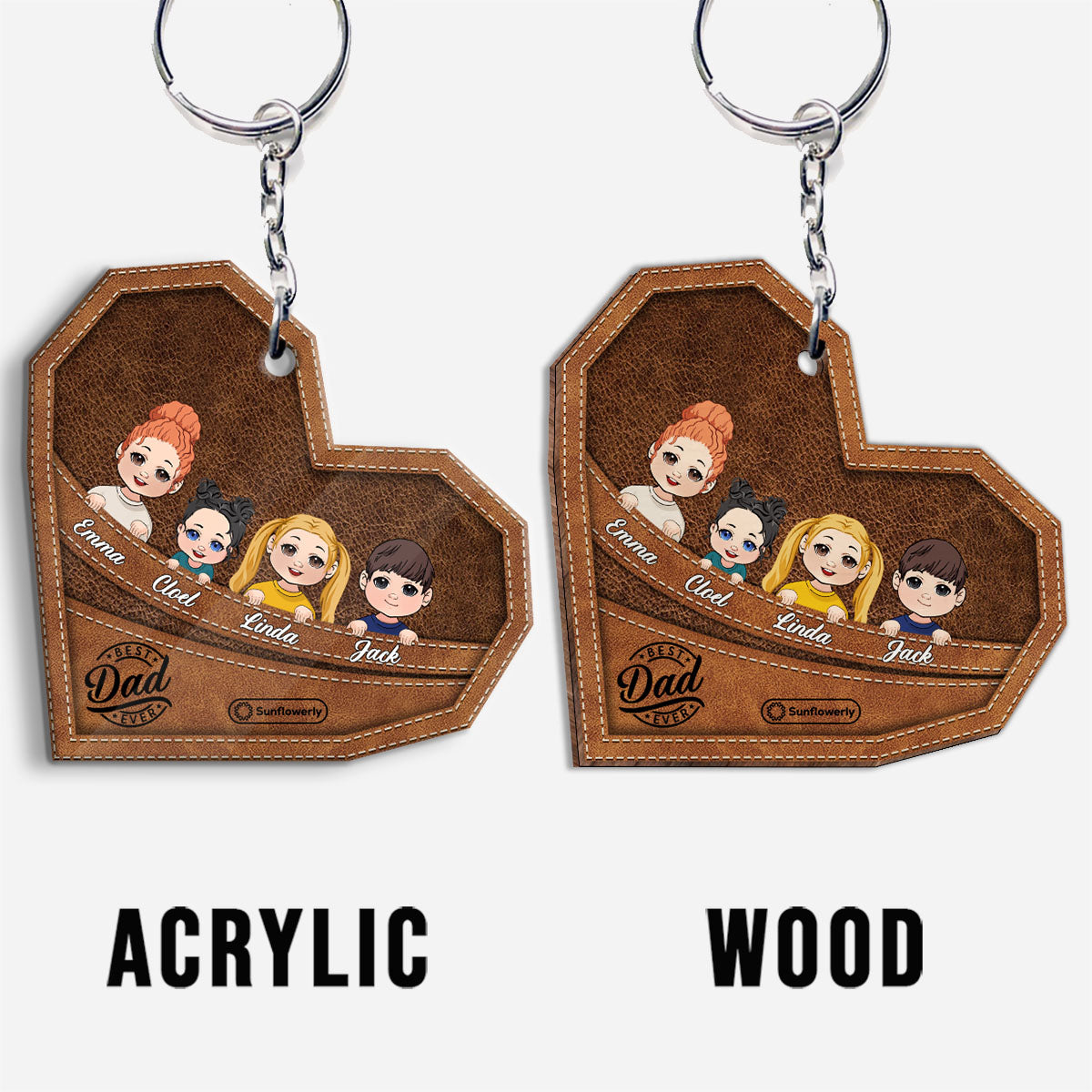 Meilleur papa/grand-mère/grand-père/maman du monde - Porte-clés personnalisé pour père