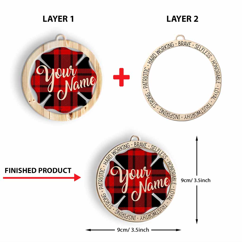 Unser Held – Zurück zur Polizei – Personalisierte Feuerwehrmann-Holzfigur