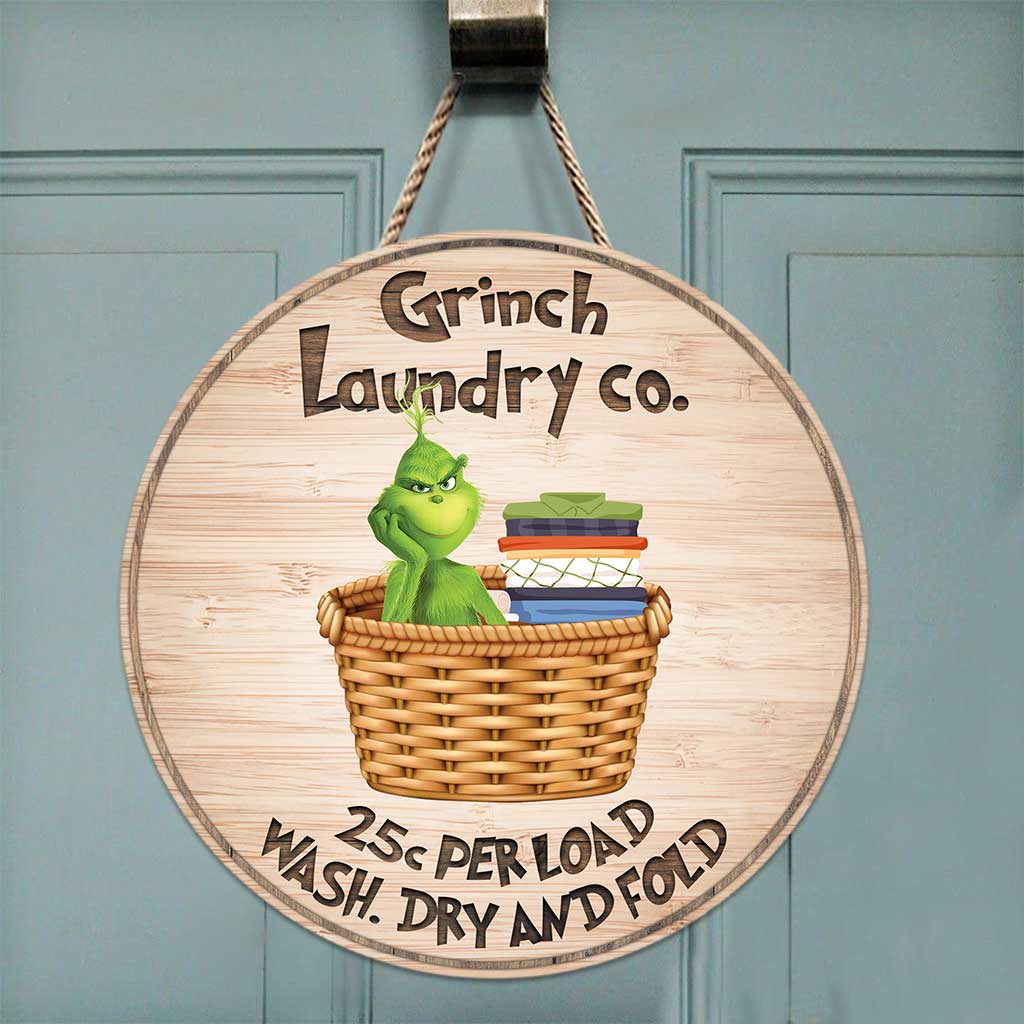 Laundry Co - Stole Christmas Rundes Holzschild