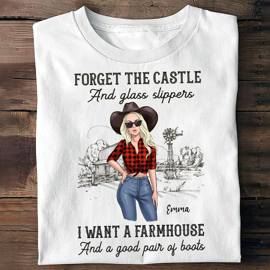 Ich will ein Bauernhaus und ein gutes Paar Stiefel – personalisiertes Pferde-T-Shirt und Hoodie
