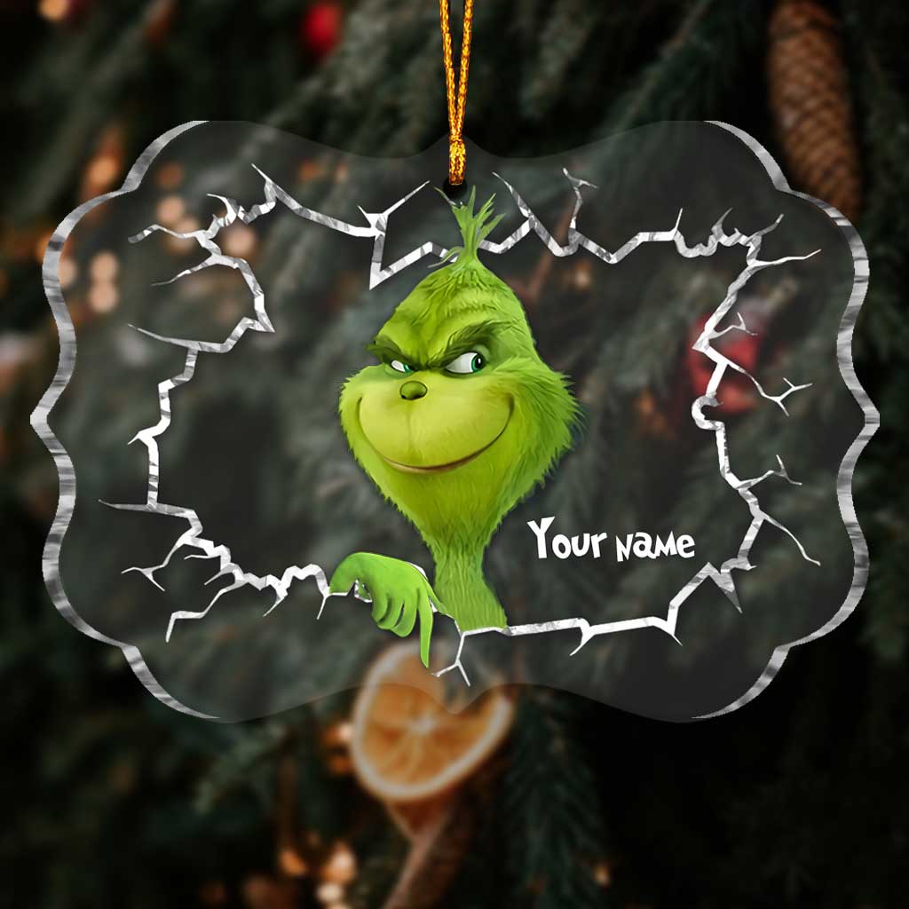 Fröhliche Grinchmas – Personalisierte Weihnachtsstola, transparenter Weihnachtsschmuck