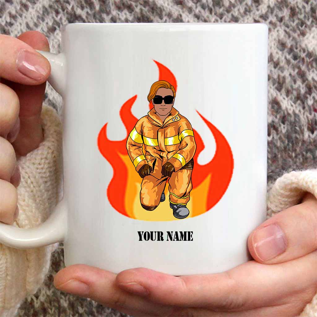 Feuerwehrmann-Papa – Mythos und Legende – Personalisierte Vatertagstasse