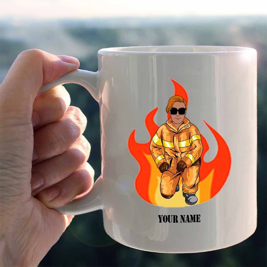 Feuerwehrmann-Papa – Mythos und Legende – Personalisierte Vatertagstasse